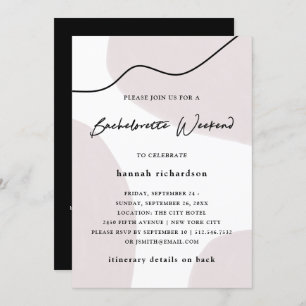 Abstract Neutral   Watercolor Bachelorette Weekend Invitation