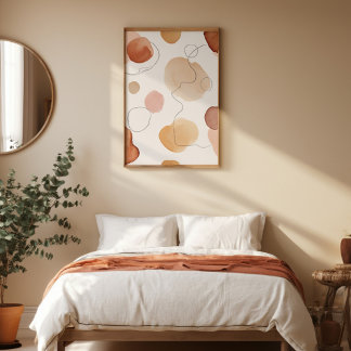 Abstract Neutral Watercolor Wall Art Print, Modern