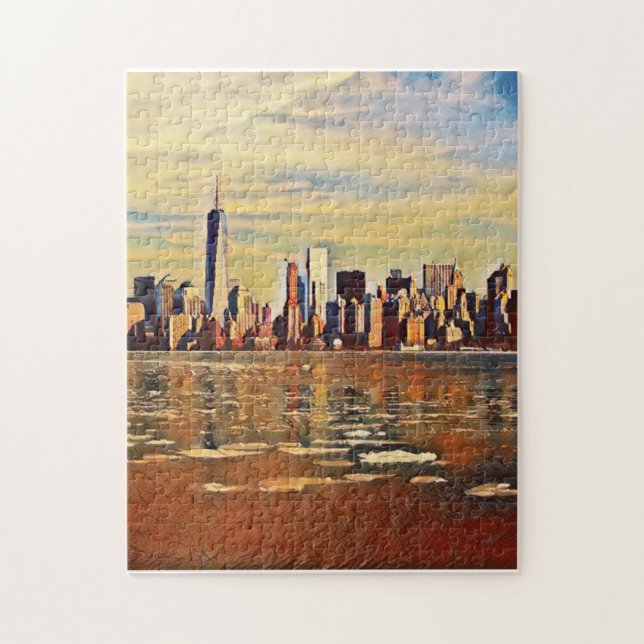 Abstract New York Skyline  Jigsaw Puzzle (Vertical)
