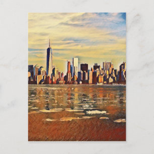 Abstract New York Skyline Postcard