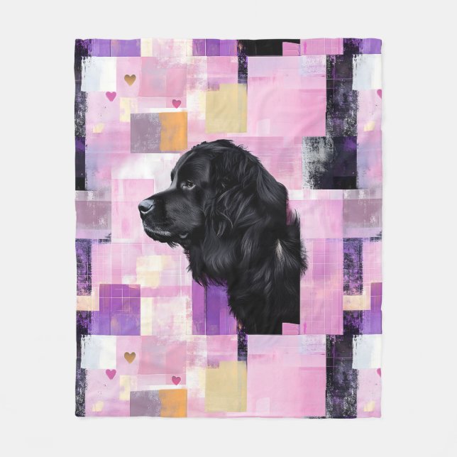Abstract Newfie  Fleece Blanket (Front)
