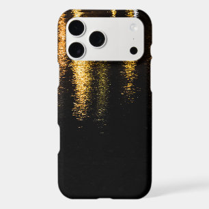 Abstract night lights sea shiny gold black