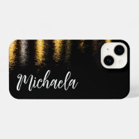 Abstract night lights sea shiny gold black Name