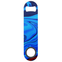 Abstract Night Waves Blue Speed Bottle Opener
