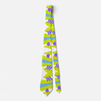Abstract Noah’s Ark Green Purple Blue Neck Tie