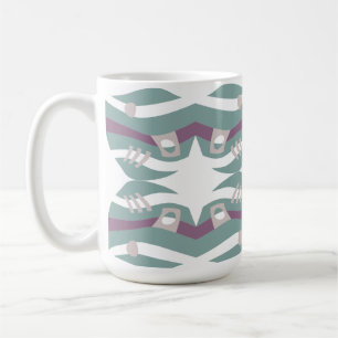Abstract Noah's Ark Dusty Seagrass Ecru Aubergine  Coffee Mug