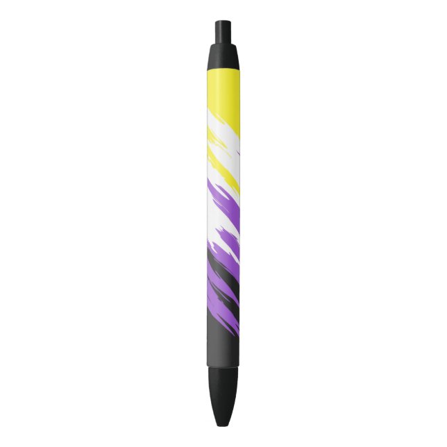 Abstract Nonbinary Pride Flag     Black Ink Pen (Front Vertical)
