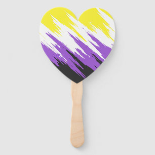 Abstract Nonbinary Pride Flag    Hand Fan