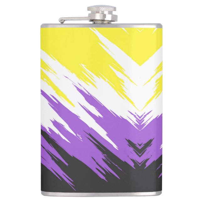Abstract Nonbinary Pride Flag     Hip Flask (Front)