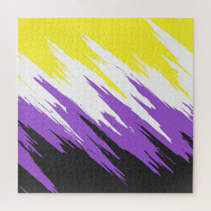 Abstract Nonbinary Pride Flag Jigsaw Puzzle