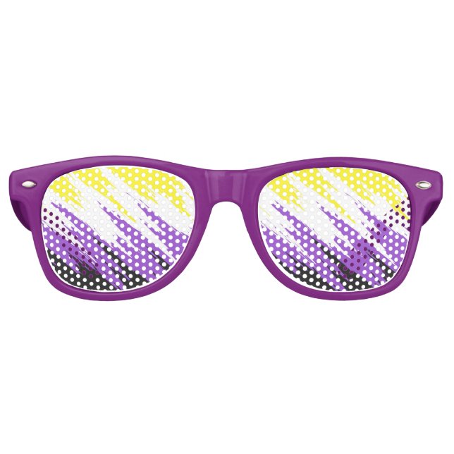 Abstract Nonbinary Pride Flag     Retro Sunglasses (Front)