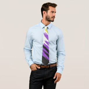Abstract Nonbinary Pride Flag   Tie