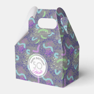 Abstract Noodle personalised 50th Birthday Favour Box