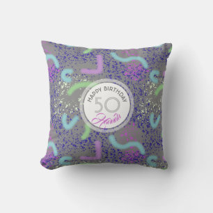 Abstract Noodles personalised 50th Birthday Pillow