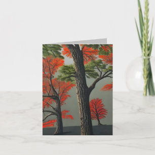 Abstract Northern Autumn Woodland Card