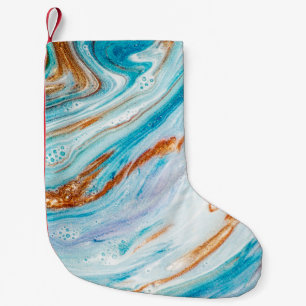 Abstract ocean- ART. Natural Luxury. Style incorpo Small Christmas Stocking