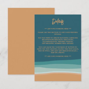 Abstract Ocean Beach Wedding Detail Enclosure Card
