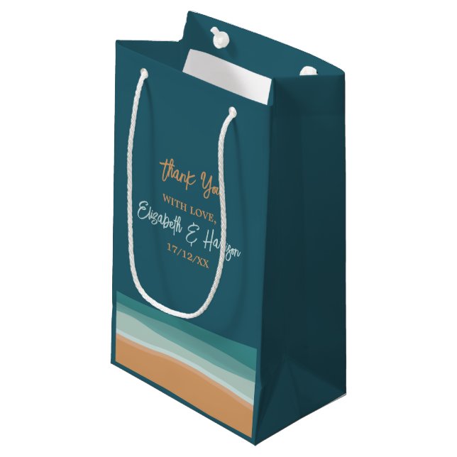 Abstract Ocean Beach Wedding Small Gift Bag (Front Angled)