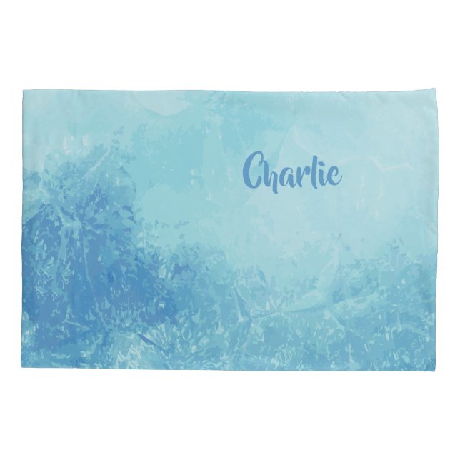 Abstract Ocean custom name pillowcases (Back)