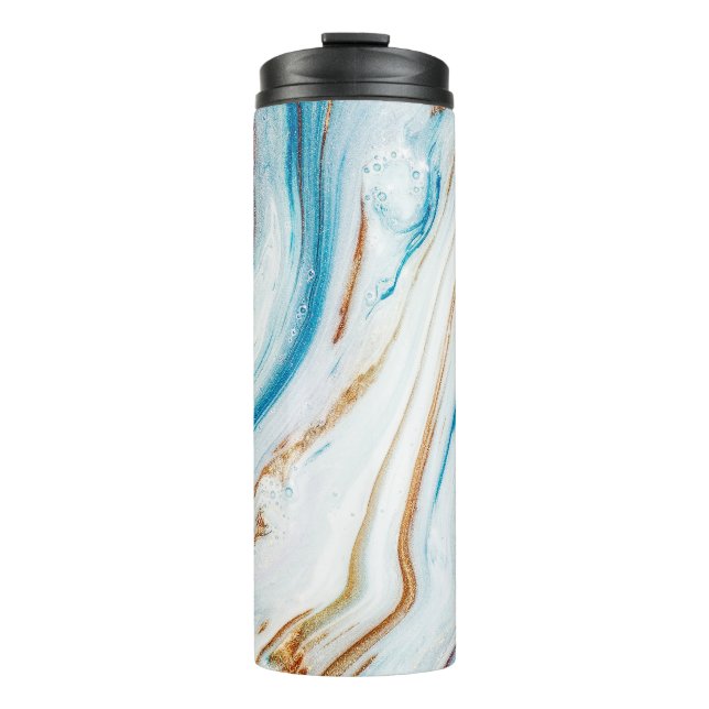 Abstract Ocean Luxury Marble Swirls Thermal Tumbler (Front)