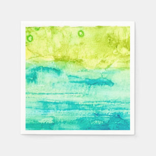 Abstract Ocean Watercolor Napkin
