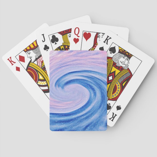 Abstract Ocean Wave Art Playing Cards (Back)