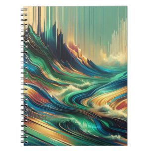 Abstract Ocean Wave Landscape Notebook