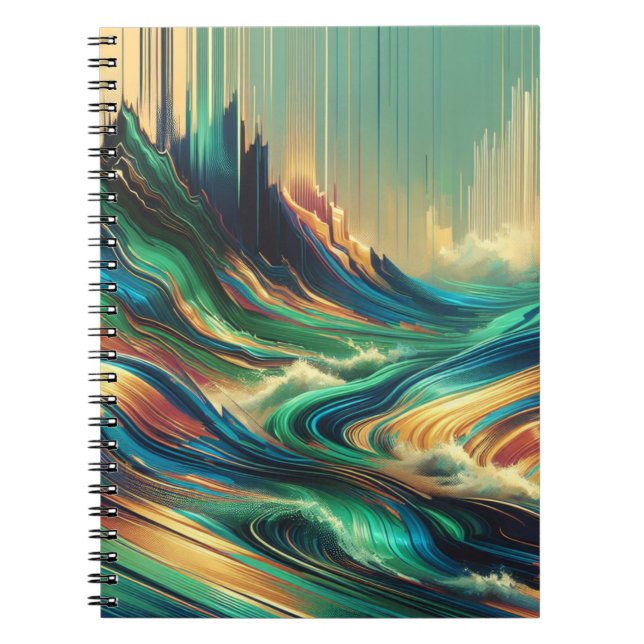 Abstract Ocean Wave Landscape Notebook (Front)