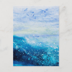 Abstract Ocean wave painting, sea waves  Postcard