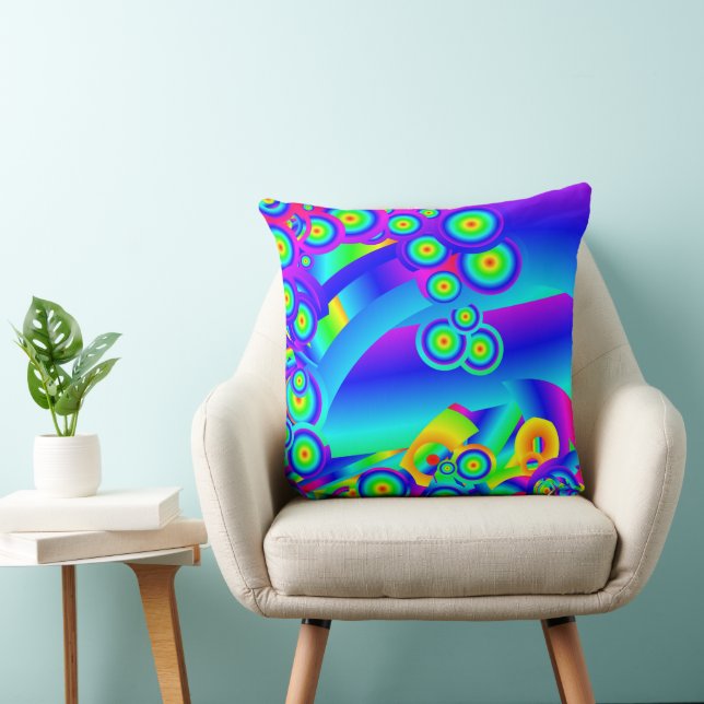 Abstract Ocean waves Throw Pillow (Chair)