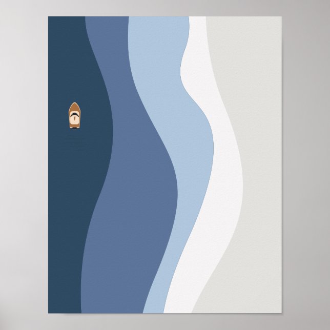 Abstract Ocean Waves Wall Art (Front)