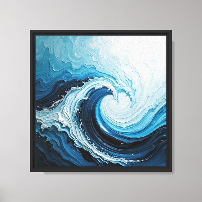 Abstract Ocean Waves Wrapped Canvas (Front)