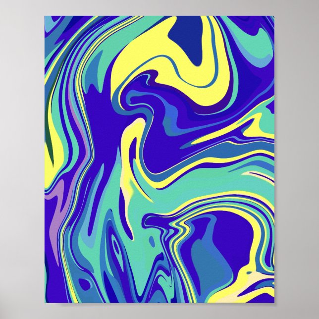 Abstract Oceanic Swirls Poster (Front)