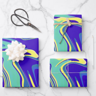 Abstract Oceanic Swirls Wrapping Paper Sheet