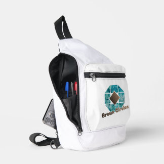 Abstract Octagon with Brown Square and Opposite Ci Sling Bag