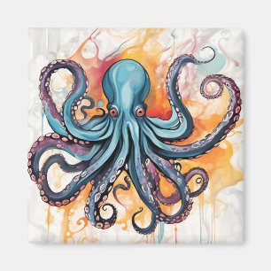 Abstract Octopus Colorful Magnet