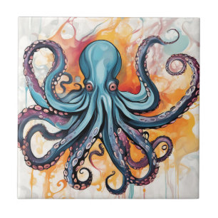 Abstract Octopus Colorful Tile