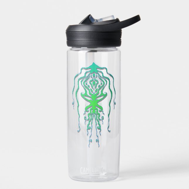 Abstract Octopus Tribal Squid Tattoo Design Water Bottle (Left)
