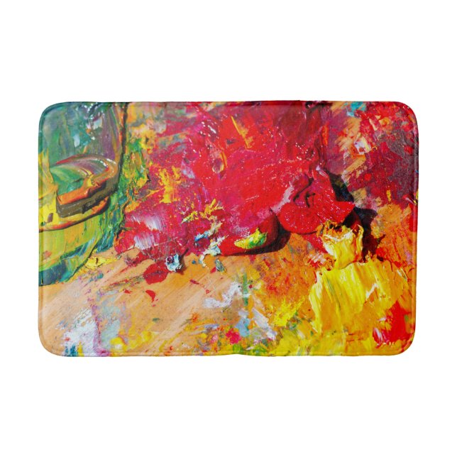 Abstract Of Artist Palette Bath Mat (Front)