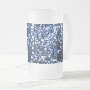 Abstract Of Blue Lights Frosted Glass Beer Mug