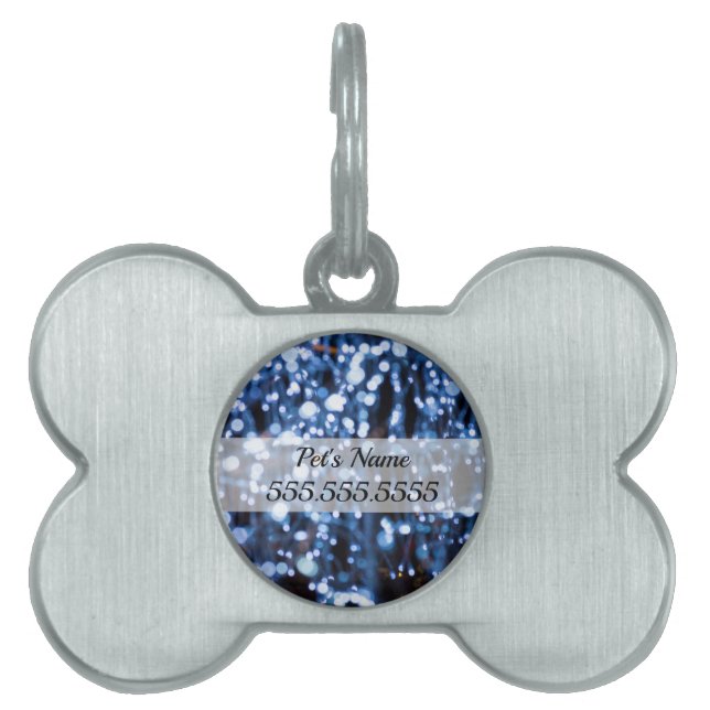 Abstract Of Blue Lights Pet Tag (Front)