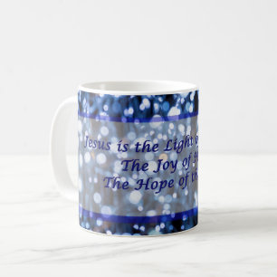 Abstract Of Blue Lights Text Coffee Mug