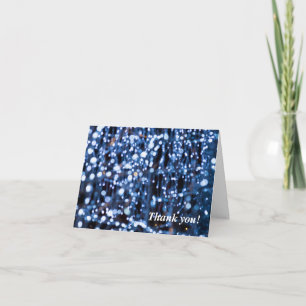 Abstract Of Blue Lights Thank You Card