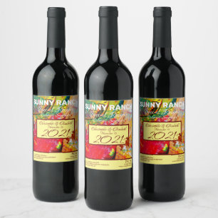 Abstract Of Cheerful Artist Palette Wine Label