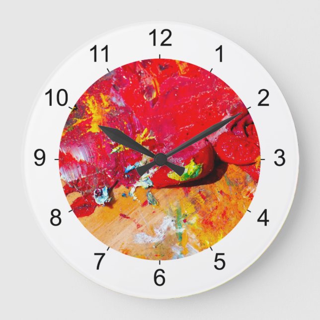 Abstract Of Colourful Artist Palette Large Clock (Front)