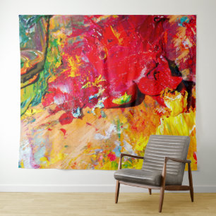 Abstract Of Colourful Artist Palette Tapestry