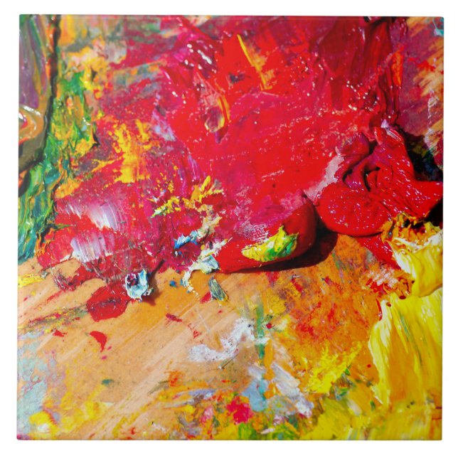 Abstract Of Colourful Artist Palette Tile (Front)
