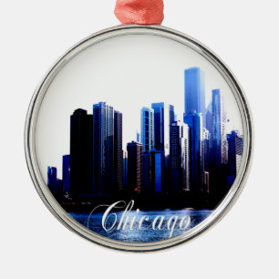 Abstract of Downtown Chicago effects Metal Tree Decoration