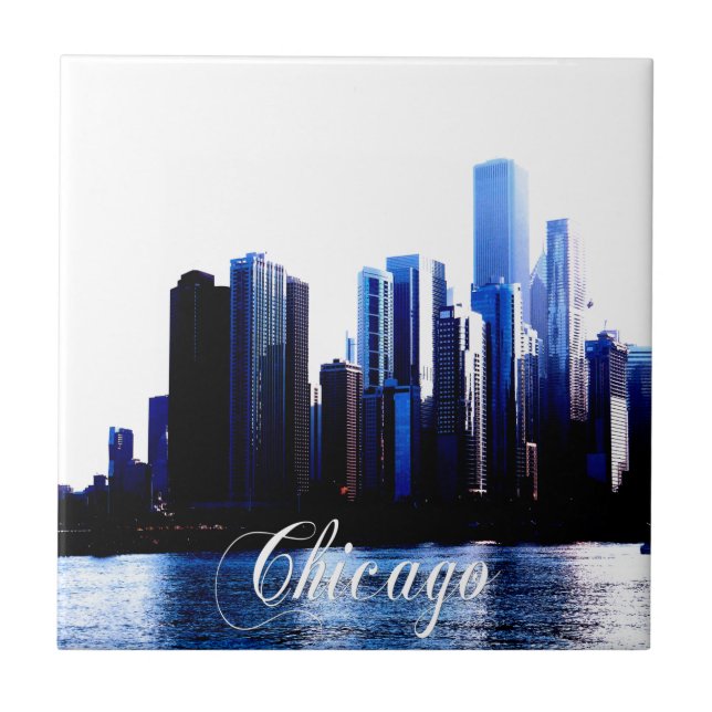Abstract of Downtown Chicago effects Tile (Front)