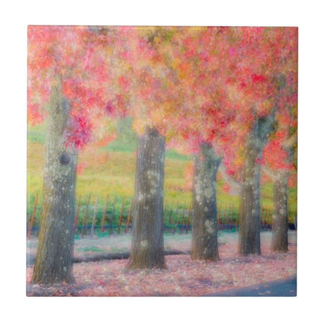 Abstract of Napa Valley trees Tile (Front)